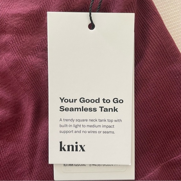 NWT KNIX Dark Cherry Good to Go Seamless Crop Tank XXL - Picture 7 of 12
